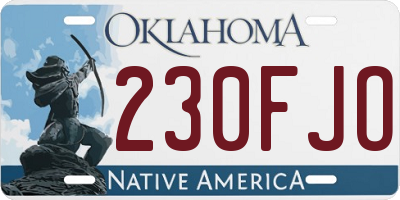 OK license plate 230FJO