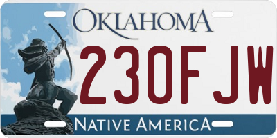 OK license plate 230FJW