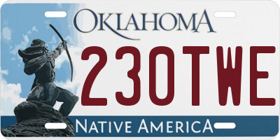 OK license plate 230TWE