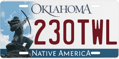OK license plate 230TWL