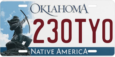 OK license plate 230TYO