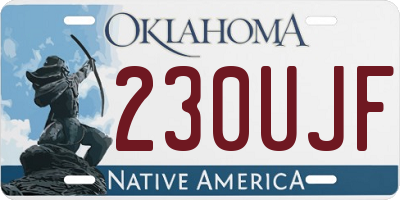 OK license plate 230UJF