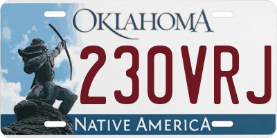 OK license plate 230VRJ