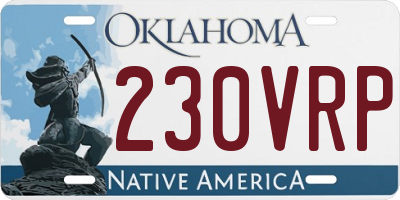 OK license plate 230VRP