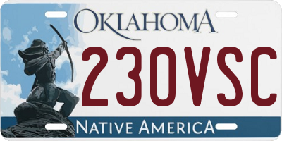 OK license plate 230VSC