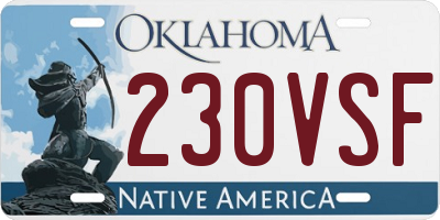 OK license plate 230VSF