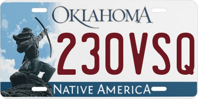 OK license plate 230VSQ