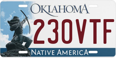 OK license plate 230VTF