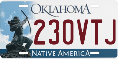 OK license plate 230VTJ