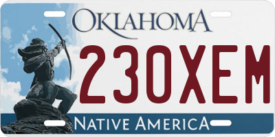 OK license plate 230XEM