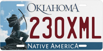 OK license plate 230XML