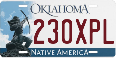 OK license plate 230XPL