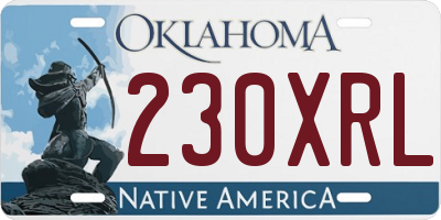 OK license plate 230XRL