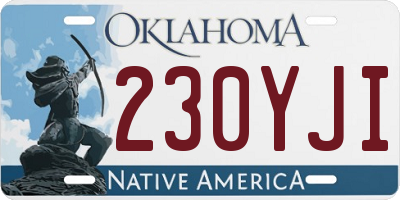OK license plate 230YJI