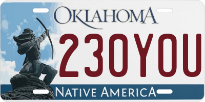 OK license plate 230YOU