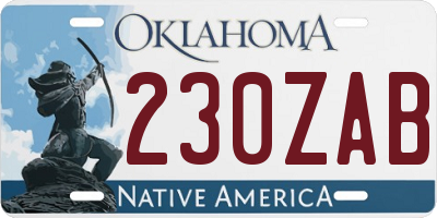 OK license plate 230ZAB
