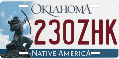OK license plate 230ZHK