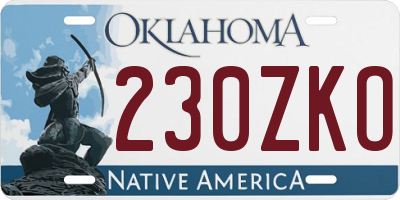 OK license plate 230ZKO