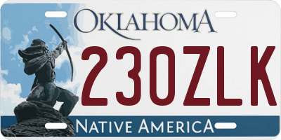 OK license plate 230ZLK