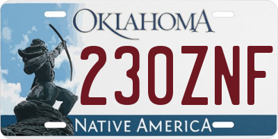 OK license plate 230ZNF