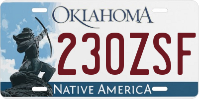 OK license plate 230ZSF