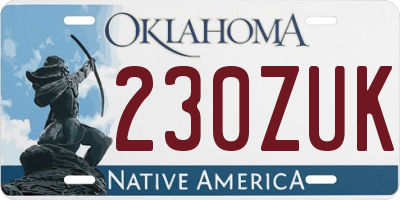 OK license plate 230ZUK