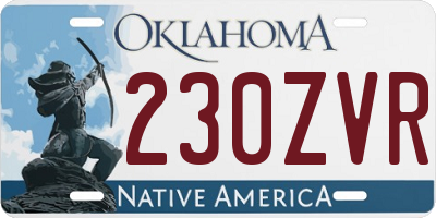 OK license plate 230ZVR