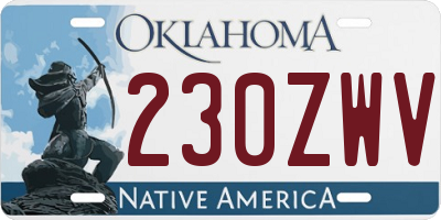 OK license plate 230ZWV