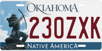 OK license plate 230ZXK