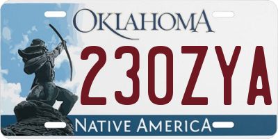 OK license plate 230ZYA