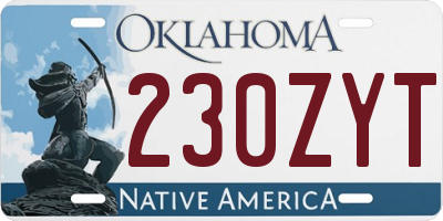 OK license plate 230ZYT