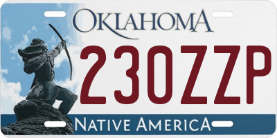 OK license plate 230ZZP