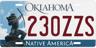 OK license plate 230ZZS