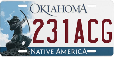 OK license plate 231ACG