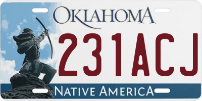 OK license plate 231ACJ