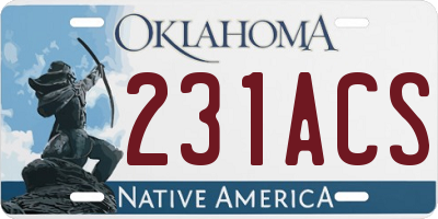 OK license plate 231ACS