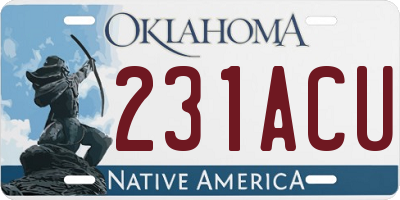 OK license plate 231ACU