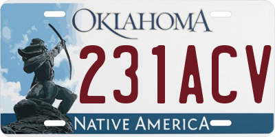OK license plate 231ACV