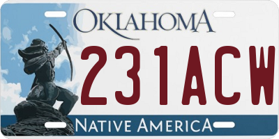 OK license plate 231ACW