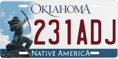 OK license plate 231ADJ