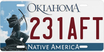 OK license plate 231AFT