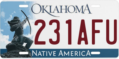 OK license plate 231AFU