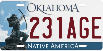 OK license plate 231AGE