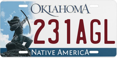 OK license plate 231AGL