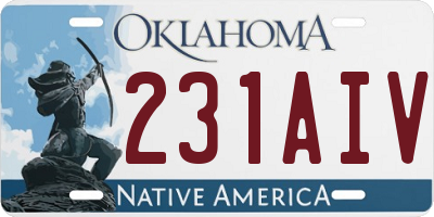 OK license plate 231AIV