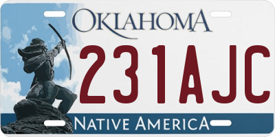 OK license plate 231AJC