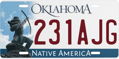 OK license plate 231AJG