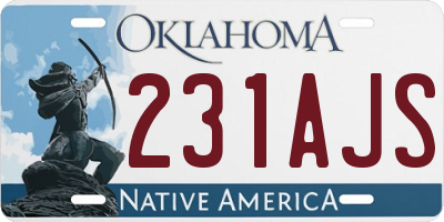 OK license plate 231AJS
