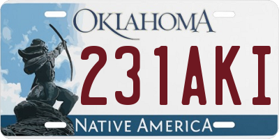 OK license plate 231AKI