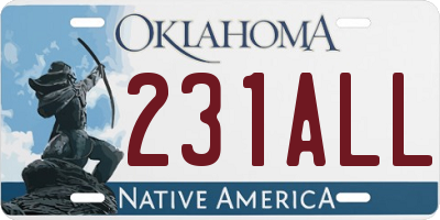 OK license plate 231ALL
